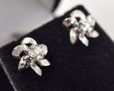 Divine 14K White Gold Diamond Stud Earrings