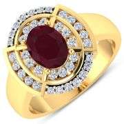 14KT Yellow Gold 1.5ct Ruby and Diamond Ring