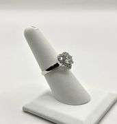 14 Kt White Gold Plate 2.75 Ct VVs1 Lab Simulated Diamond Heart Ring