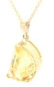 18kt Yellow gold Citrine pendant on chain