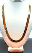 Huge 122.3 Gram 14 Kt Gold Plated Herringbone Necklace