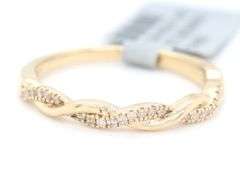 14kt Yellow gold diamond twisted band