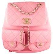 Chanel Small Quilted Caviar Duma Pockets Drawstring Backpack