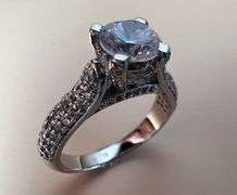 Sparkling 3.15 Ct 14 Kt White Gold Plated Engagement Ring