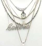 Group lot of Vintage 925 sterling silver necklaces