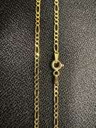 10k Yellow Gold Solid Figaro Link Chain 2.6mm Necklace 16"