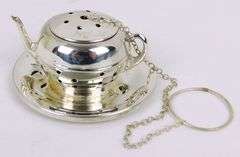 Vintage Sterling Teapot Tea Ball Infuser w/Undertray