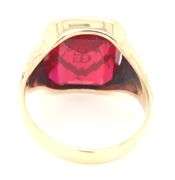 10kt Yellow gold Masonic red stone ring