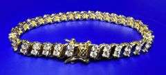 Ladies Sparkling 14 Kt Gold Plated Tennis Bracelet