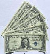 6 Consecutive 1957 B Star CU $1Silver Certificates