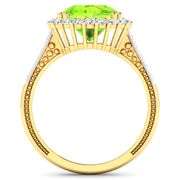 14KT Yellow Gold 2.6ctw Peridot and Diamond Ring