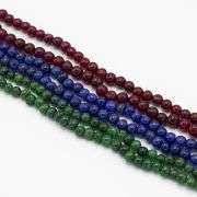 Beautiful Mined From The Earth 6 Strand 360.5 Cttw Natural Ruby, Emerald and Blue Sapphire Bead Neck