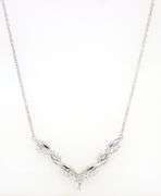 14kt White gold approximate 0.60ctw diamond V fancy necklace
