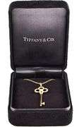 Tiffany & Co. 0.11ctw Diamond Crown Key Pendant Necklace in 18K