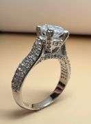 Sparkling 3.15 Ct 14 Kt White Gold Plated Engagement Ring