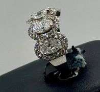14K White Gold Oval Cut Lab Diamond Wedding Band