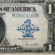1923 US $1 Silver Certificate Blue Seal Large Bill One Dollar, Circulated