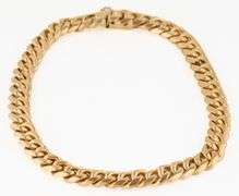 7.0MM Polished Curb Link Bracelet in 18K