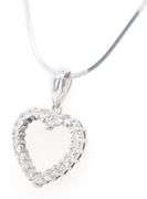 14kt White gold diamond heart shaped pendant on chain