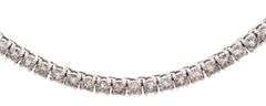 New 11.0ctw Round Diamond Prong Set Tennis Necklace in 14K