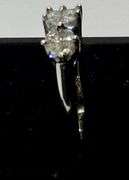 14K White Gold Pie- Cut Diamond Wedding Band