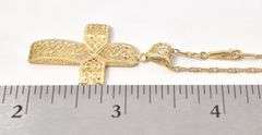Stunning Cross Pendant Necklace in 14K Yellow Gold