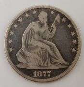 1877 Seated Liberty Half Dollar, Circulated