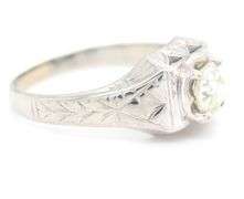 Vintage Platinum and 18k Gold Diamond Filigree Ring