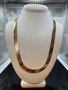 Huge 122.3 Gram 14 Kt Gold Plated Herringbone Necklace