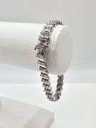 Sparkling 21.5 Ctw Lab Simulated Diamond14 Kt White Gold Plated Tennis Bracelet