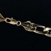 Huge 101.4 Gram 14 Kt Yellow Gold Plate Italian Figaro Link Necklace