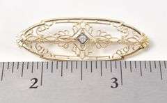Gorgeous Diamond Pin in 10K Yellow Gold