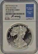 Perfect 2017-W NGC PF70 UC Signature Series $1 American Silver Eagle