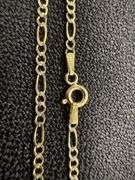 14k Yellow Gold Solid Pave Figaro Link Chain 1.9mm Necklace 18"