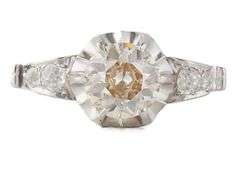 Vintage 1.55ctw European Cut Diamond Heirloom Engagement Ring in Platinum