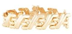 Polished Fancy Wide Link Bracelet in 14K