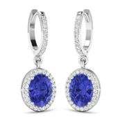 14KT White Gold 2.18ctw Tanzanite and Diamond Earrings