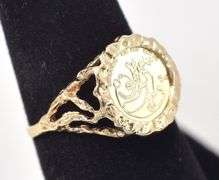 Precious 1/20 OZ Pure Gold Panda Coin Ring in 10K Yellow Gold