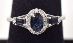 Lavish Sapphire and Diamond Ring in 10K White Gold