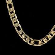Huge 122.5 Gram 14Kt Gold Plate Figaro Link Necklace