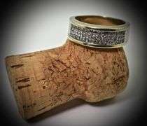 Impressive 14K White Gold Man's Diamond Band