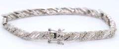 Vintage 925 Sterling Silver Cubic Zirconia Bracelet