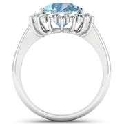14KT White Gold 2.3ct Aquamarine and Diamond Ring