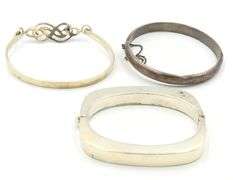 Group lot of 3 Vintage 925 sterling silver bangles