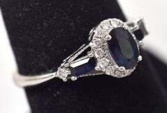 Lavish Sapphire and Diamond Ring in 10K White Gold