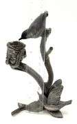 Signed Pewter silver taper dinner candle holder