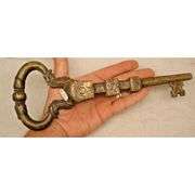 Antique Handcrafted Bronze Key from Morocco