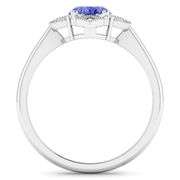 14KT White Gold 1.09ctw Tanzanite and Diamond Ring