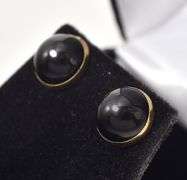 Elegant Onyx Stud Earrings in 14K yellow Gold