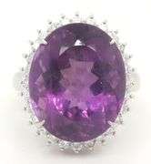 Exceptional Quality Platinum Amethyst and Diamond Ring